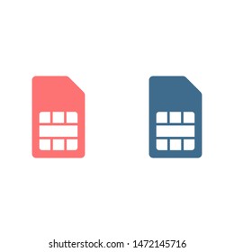 Sim card vector icon. Sim card icon symbol. Sim card - mobile slot icon. Mobile Cellular Phone Sim Card Chip Isolated on Background