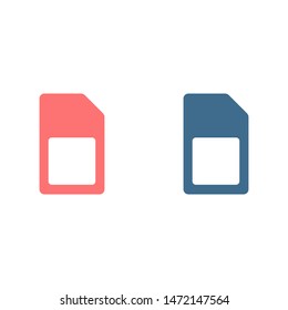 Sim card vector icon. Sim card icon symbol. Sim card - mobile slot icon. Mobile Cellular Phone Sim Card Chip Isolated on Background