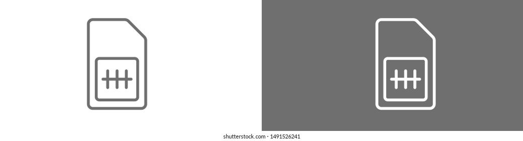 Sim card vector icon. Sim card icon symbol. Sim card - mobile slot icon. Mobile Cellular Phone Sim Card Chip Isolated on Background