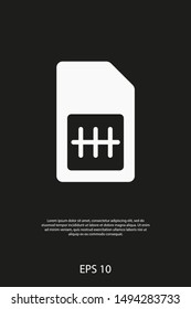Sim card vector icon. Sim card icon symbol. Sim card - mobile slot icon. Mobile Cellular Phone Sim Card Chip Isolated on Background