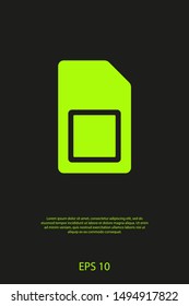 Sim card vector icon. Sim card icon symbol. Sim card - mobile slot icon. Mobile Cellular Phone Sim Card Chip Isolated on Background