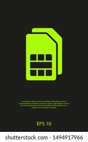 Sim card vector icon. Sim card icon symbol. Sim card - mobile slot icon. Mobile Cellular Phone Sim Card Chip Isolated on Background