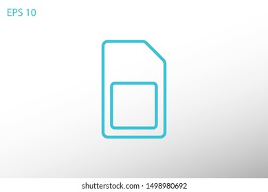 Sim card vector icon. Sim card icon symbol. Sim card - mobile slot icon. Mobile Cellular Phone Sim Card Chip Isolated on Background