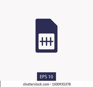 Sim card vector icon. Sim card icon symbol. Sim card - mobile slot icon. Mobile Cellular Phone Sim Card Chip Isolated on Background