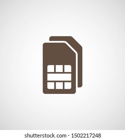 Sim card vector icon. Sim card icon symbol. Sim card - mobile slot icon. Mobile Cellular Phone Sim Card Chip Isolated on Background