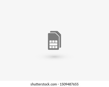 Sim card vector icon. Sim card icon symbol. Sim card - mobile slot icon. Mobile Cellular Phone Sim Card Chip Isolated on Background