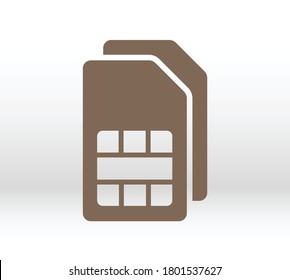 Sim card vector icon. Sim card icon symbol. Sim card - mobile slot icon. Mobile Cellular Phone Sim Card Chip Isolated on Background