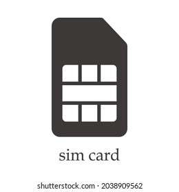 sim card vector icon. Sim card icon symbol. Sim card - mobile slot icon. Mobile Phone Sim Card Chip Isolated on White Background.