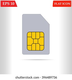 Sim card vector icon.Flat design