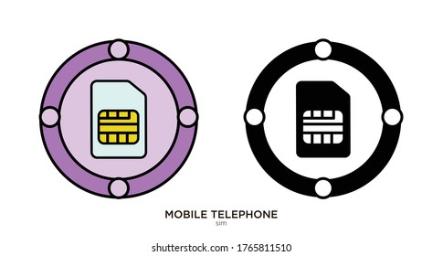  Sim card vector illustration lineal color and filled design
