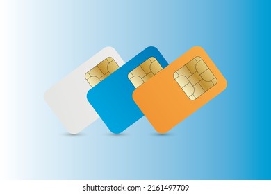 Sim card vector. Microchip object