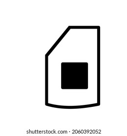 Tarjeta SIM vector teléfono móvil chip de icono en fondo blanco