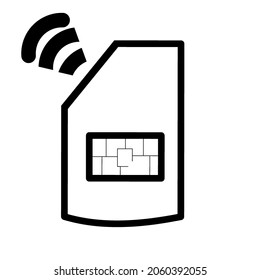 SIM Card vector mobile phone Icon. Illustration isolated on a white background. Vector gray sign symbol