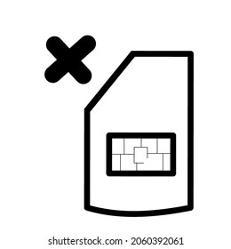 Tarjeta SIM vector teléfono móvil chip de icono en fondo blanco