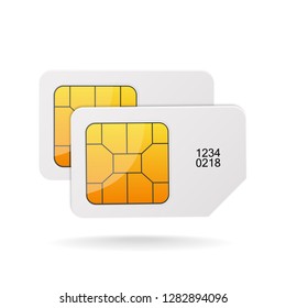 Sim card vector on white background