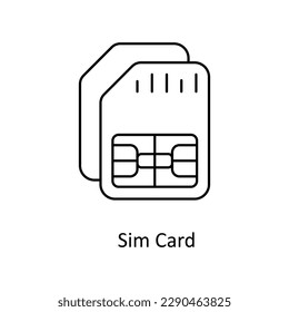 Sim Card Vector    outline Icons. Simple stock illustration stock