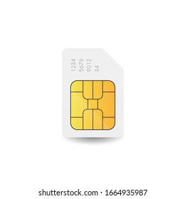 Sim card vector sign. Mobile phone chip icon.