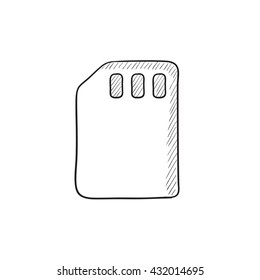 Sim card vector sketch icon isolated on background. Hand drawn Sim card icon. Sim card sketch icon for infographic, website or app.