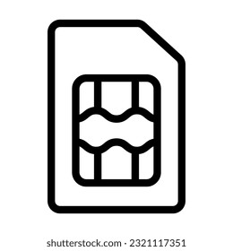Sim Card Vector Thick Line Icon For Personal And Commercial Use.
