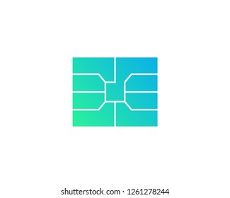 SIM card vector web icon isolated on white background, EPS 10, top view