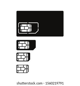 Sim cards icon set. Vector illustration.