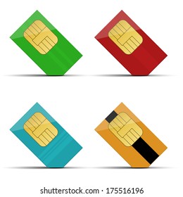 Sim cards isolated on white background