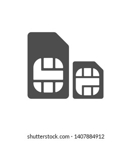 sim cards vector icon isolated on white background. mini sim, micro sim, nano sim cards for mobile phones and smartphones web icon for mobile and ui design