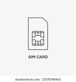 SIM chip card line icon. EMV chip illustration. Microchip for Payment or credit card. Vector