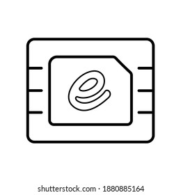 Sim digital technology line icon