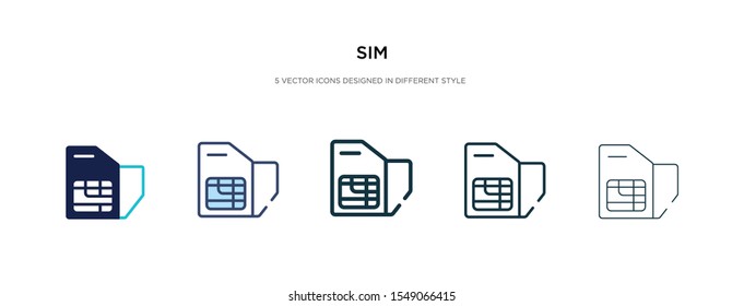 sim icon in different style vector illustration. two colored and black sim vector icons designed in filled, outline, line and stroke style can be used for web, mobile, ui