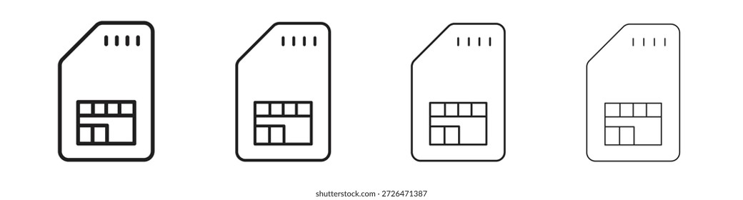 Sim icon outline trend modern simple versions