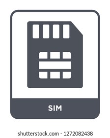 sim icon vector on white background, sim trendy filled icons from Electronic devices collection, sim simple element illustration