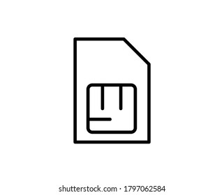SIM line icon. Vector symbol in trendy flat style on white background. Web sing for design.