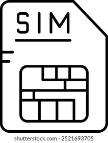 Sim Linie Vektor Icon Design