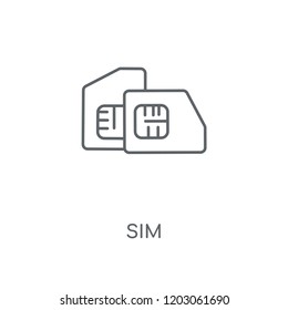 Sim linear icon. Sim concept stroke symbol design. Thin graphic elements vector illustration, outline pattern on a white background, eps 10.