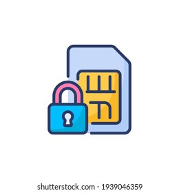 Sim lock icon in vector. Logotype