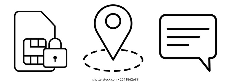 Sim protection GPS tracking secure message location privacy data lock chip encryption pin confidential network access mobile identity safety
