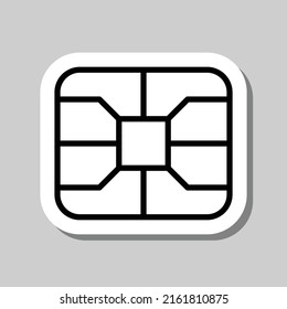 Sim simple icon vector. Flat design. Sticker with shadow on gray background.ai