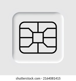 Sim simple icon vector. Flat design. Neumorphism design.ai
