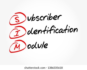 SIM - Subscriber Identification Module acronym, technology concept background
