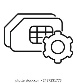 Sim tech mobile icon outline vector. Overview online. Random size access
