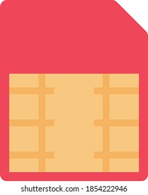 sim vector flat colour  icon