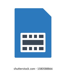 sim vector glyph color icon 