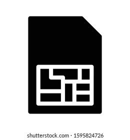 sim vector glyph flat icon 