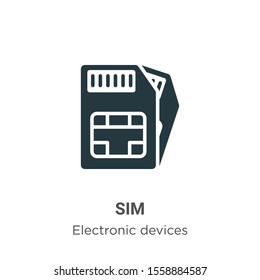Sim vector icon on white background. Flat vector sim icon symbol sign from modern electronic devices collection for mobile concept and web apps design.