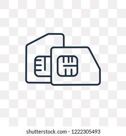 Sim vector outline icon isolated on transparent background, high quality linear Sim transparency concept can be used web and mobile