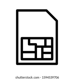 sim vector thin line icon 