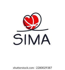 (Sima) Calligraphy name, Vector illustration.