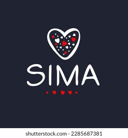 (Sima) Kalligrafiename, Vektorgrafik.