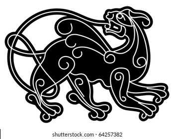 Simargl. Slavic mythical animal. Vector illustration.